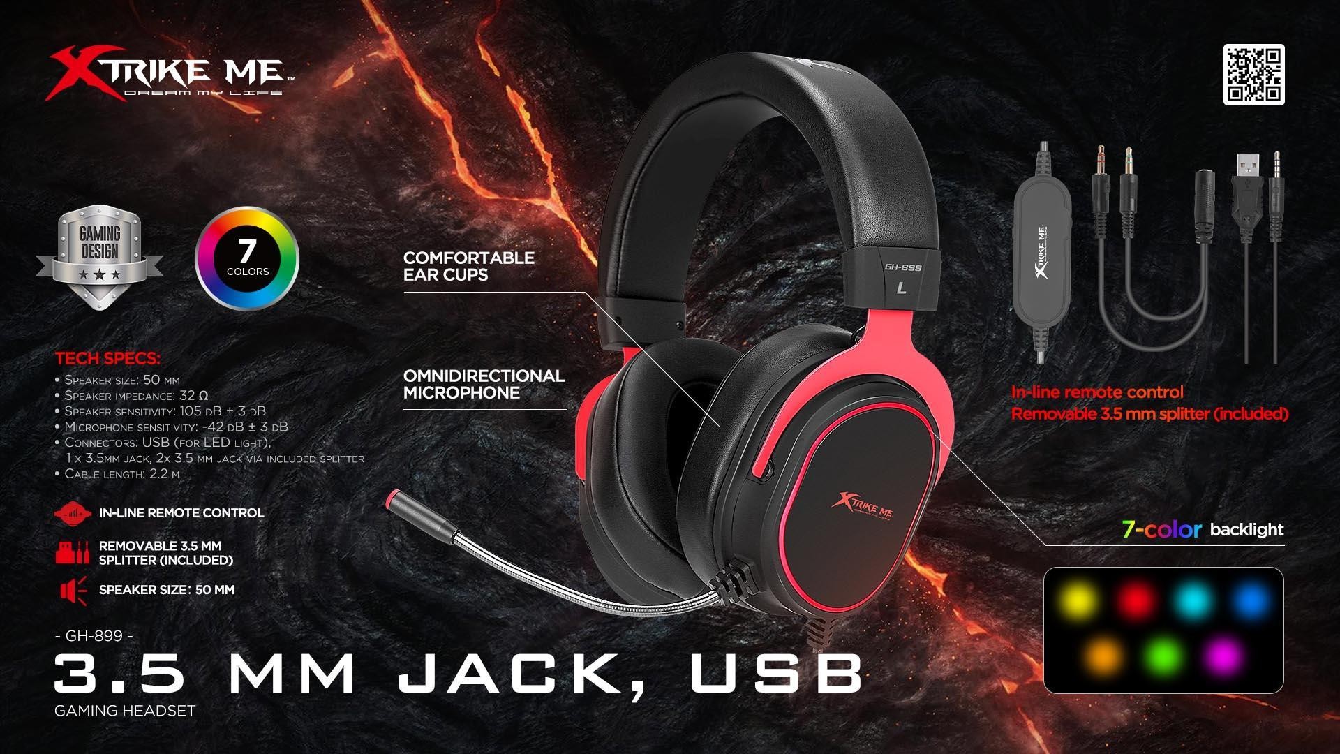 AUDIFONO CON MICRFONO HEADSET GAMING SUPER SONIDO XTRIKE ME GH899