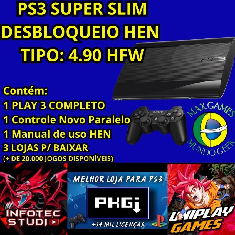 Sony PS3 Super Slim 250GB HEN Modificada en República Dominicana